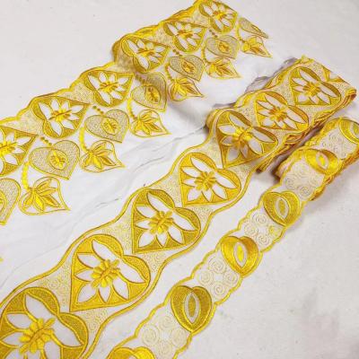 China Sustainable Embroidery Trim Net Lace Trim Decoration SMD270TM001 for sale