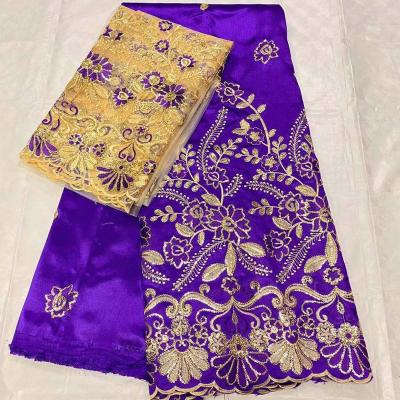 China Viable Purple Heavy Sequins Of Georges Lace Fabric for sale