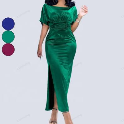 China LIANMENG 2022 New Women's Plus Size AS416 Breathable Halter Neck Sundress Sexy Short Round Party Maxi Sleeve Dress for sale