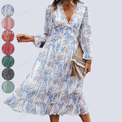 China Fashion AS036 Breathable Summer Modest Casual Women's Floral Print Ral Printed Dress for sale