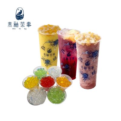 China Best Beverage Quality Bubble Tea Ingredients Fruit Jumping Boba With Passion Fruit Flavor for sale