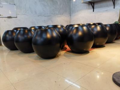 China Fiberglass Planter Box Round Shape With Matte Or Shiny Finished for sale