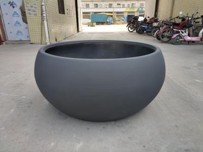 China Smooth Surface Fiber Clay Flower Pot Planter For Hotel And Garden for sale