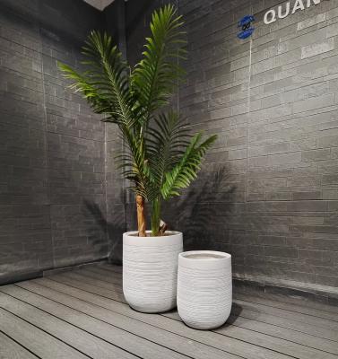 China Artisanal Fiber Clay Planters for Indoor and Outdoor Gardens for sale