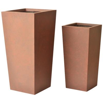 China Flower Planters Pots Customed Fiber Clay Planter with Drainage Holes and Durable Design for sale