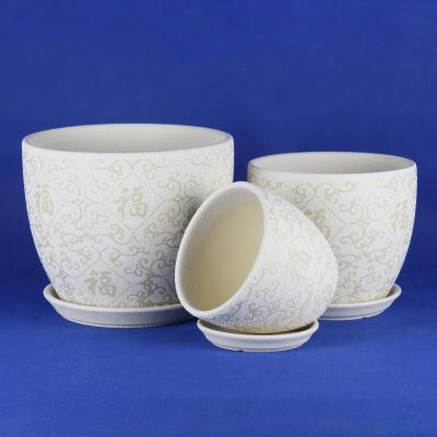 China Round Glazed Flower Pots with Glossy Finish Add Elegance to Your Garden for sale