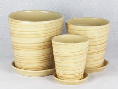 China Single Quantity Handcrafted Ceramic Containers Drainage For Flourishing Plants for sale