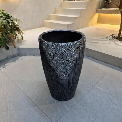 China Fiber Cement Pot with 5-6 Years Outdoor Life Time Made of Weather-resistant Fiber Clay for sale