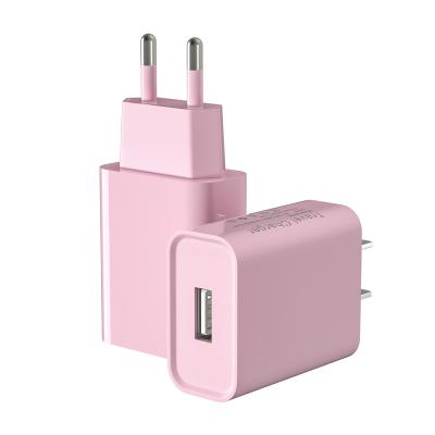 China Wholesale Eu Usb Charger Travel Convenient Us Plug In Adapter 2a Wall Mobile Phone Fast Charging Portable Colorful Charger For Android Phones for sale