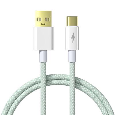 China Convenient Cable 2.1a Gold Nylon Braid Usb Plug Date Fast Charging Cable 1m For Samsung Huawei Mobile Phone Charger Cable for sale