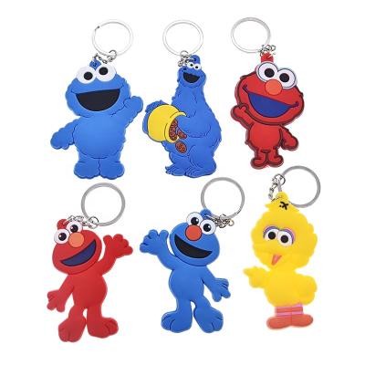 China Environmental Friendly Cartoon School Bags 3d Patch Custom Rubber Anime Key Chain Accessories Cute Metal Keychain for sale