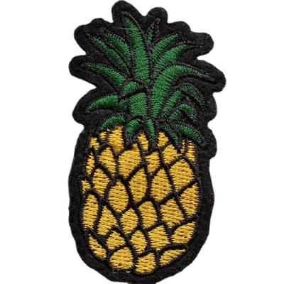 China 3D Manufacturers Direct Selling Embroidered Fruit And Pineapple Sticky Custom Patches For Fashion Clothes for sale