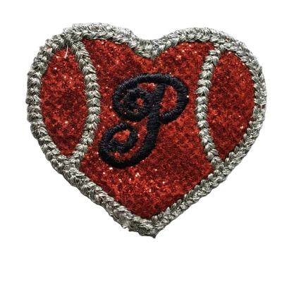 China Viable Hot Selling Custom Tiny Embroidery Patches Heart Shaped Patch Garment Accessories for sale