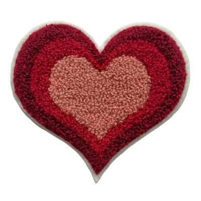 China Handmade High Quality Hot Selling Embroidery Patch Letters Heart Shaped Towel for sale