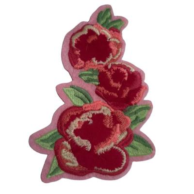 China Direct Wholesale Good Quality 3D Flower Embroidery Patches Fashion Iron-on Embroidery Patch for sale