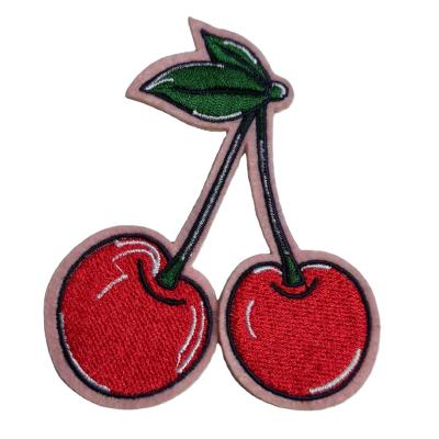 China high quality Embroidered fruit Cherry Shape Tiny Embroidered 3D Patch Patch for sale