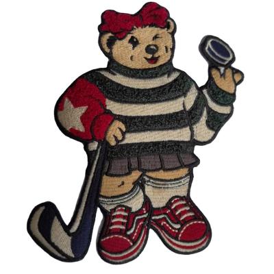 China Wholesale Standard Large 3D Custom Patches Cute Bear Embroidered Tiny Embroidered Patch for sale