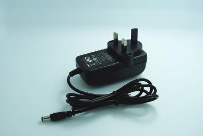 China 24V DC 1A 24W Output UK 3 Pins Wall Mount Power Adapter , CE / FCC / RoHS for sale