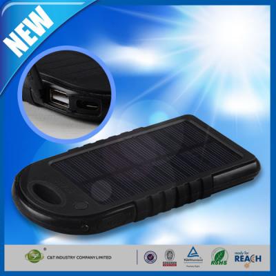 China Dual USB Port Backup Power Bank , 5000mAh Solar Panel Backup External Battery for sale