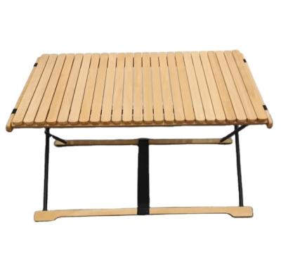 China The Leg Is New KD Style Beech Wood Camping Roll Portable Folding Picnic Table for sale