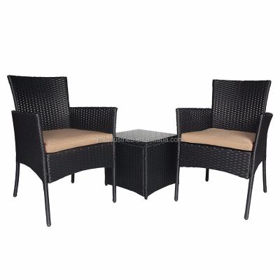 China Patio\Garden\Outdoor Outdoor\Hotel Set of 3 PC Bistro Sofa Set Wicker Bistro Conversation for sale