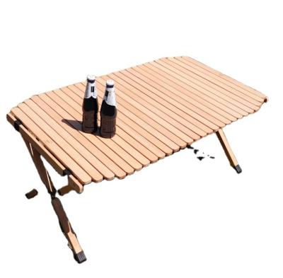 China The Leg Is Single Folding Wood Camping Table 2020 Hot Sales Beech Wood Folding Picnic for sale