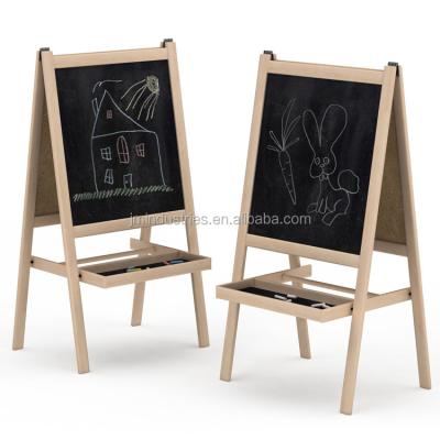 China Children's Advertising/Drawing/Studying Educate Learning Board Drawing Double Sided 2in1 Children's Blackboard Wooden Chalkboard for sale