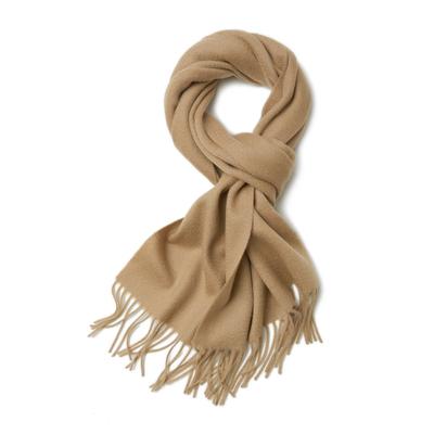 China Oversize Mens Winter Solid Color 100% Lambswool Plain Scarf for sale