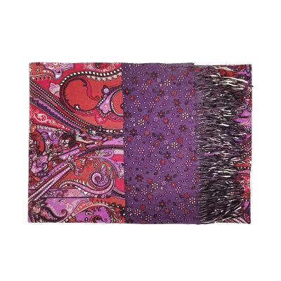 China Double Side Printed Cashmere IMF Paisely Print Classic Pashmina Shawl Scarf For Women for sale