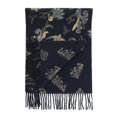 China Tassel IMF Thickened Warm Unisex Printed Tassel Shawl Wool Scarf for sale