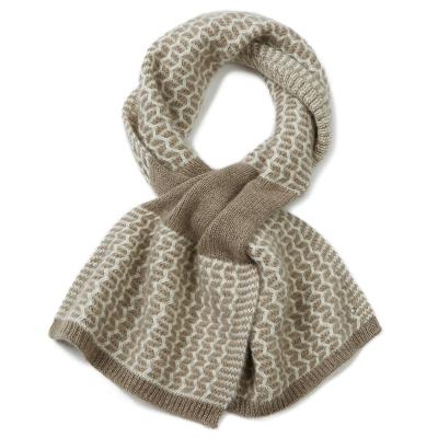 China Real Textured Women Cashmere Winter Knitted Scarf Soft Grid Mini Warm Small Neck Scarf for sale