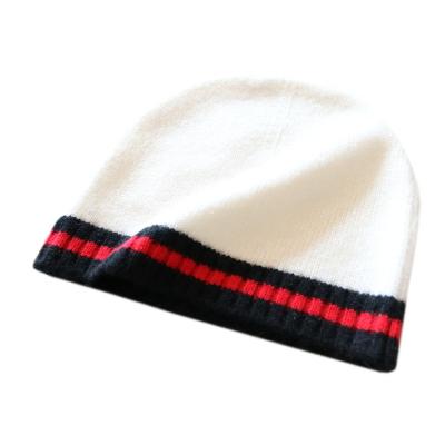 China Inner Mongolia COMMON 100% cashmere hat for baby white cashmere beanie with band for sale