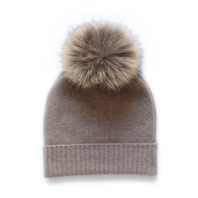 China IMF Cashmere Winter Women COMMON Fur Pom Hat Beanie for sale