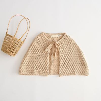 China Breathable Organic Cotton Pineapple Knit Baby Poncho for sale