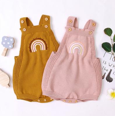 China New Cotton Baby Clothes Spring and Autumn Baby Clothes Cotton Newborn Rainbow Romper for sale