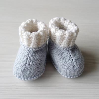 China QUICK DRY Customized Hand Made Toddler Crochet Booties Organic Cotton Knit Baby Booties for sale