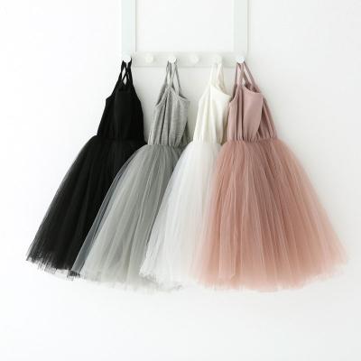 China Newest Anti-Static Custom Baby Princess Party Fluffy Gauze Cotton Sling Dress Tutu Skirts for sale