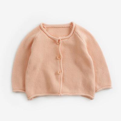 China Wholesale Organic Soft Cotton Long Sleeve Baby Knitted O-Neck Cardigan for sale