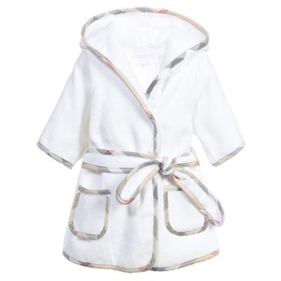 China Simple Design Breathable Absorbent Pure Cotton Child 100% Cotton Baby Bath Towel Hooded Bathrobe for Kids for sale