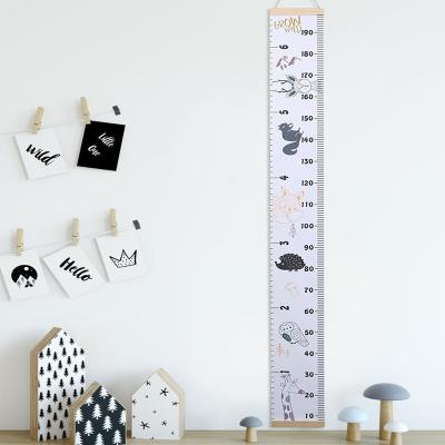 China Removable Height Growth Chart Kids Rules Wall Hanging Hanging Wood Frame Home Decor For Kids for sale