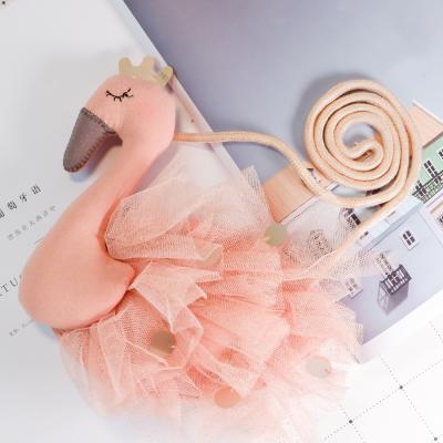 China Fashionable cute animal cartoon lace swan small child baby cross - body bags for kids for sale