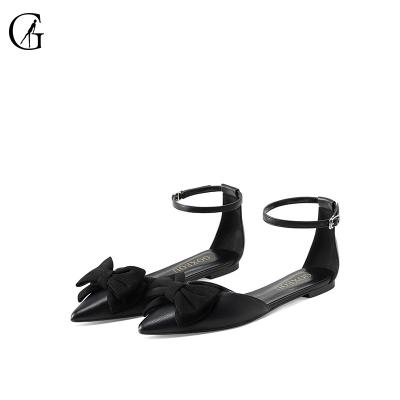 China Goxeou women flats De rosay ladies sandals light elegant girls shoes fashion flats Lolita Wholesale Uniform Match 46 bow ballerina ballet for sale