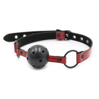 China SM Game Ninghao PU Leather Bondage Mouth Ball Gag For Adult Sex Toy for sale