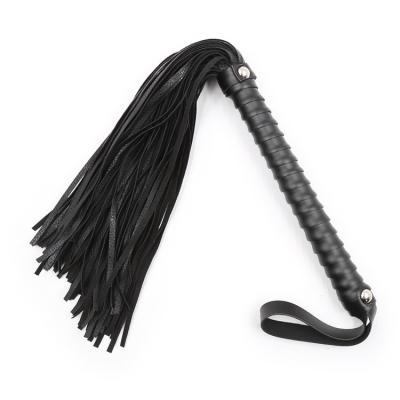 China Ninghao Sex Toy Sm Fetish Bdsm Bondage Leather Whip Cheap Leather Sex Slavery SM Game Flogger Whip for sale