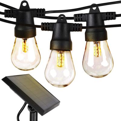 China String Light Waterproof 24 Strands Solar Power Edison Vintage Bulbs Outdoor Commercial Grade String Lights 12 Hanging Sockets for sale