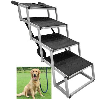 China Aluminum Folding Dogs Pet Ramp Dog Stairs for sale