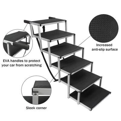 China Aluminum Folding Dog Ramp Dog Stairs for sale