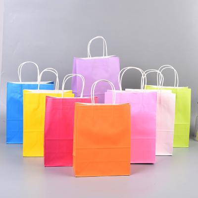 China Eco - Friendly Recyclable In Stock Natural Washable White Paper Kraft Bags With Handle for sale