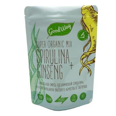 China Custom Moisture Proof Stand Up Pouch Packaging Self Standing Aluminum Foil Food Plastic Ziplock Bag For Ginseng for sale