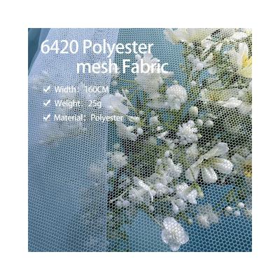 China Knitting Soft Popular Soft Mesh TuTu Warp Knitted Wedding 6420 Polyester Tulle And Mesh Fabric for sale